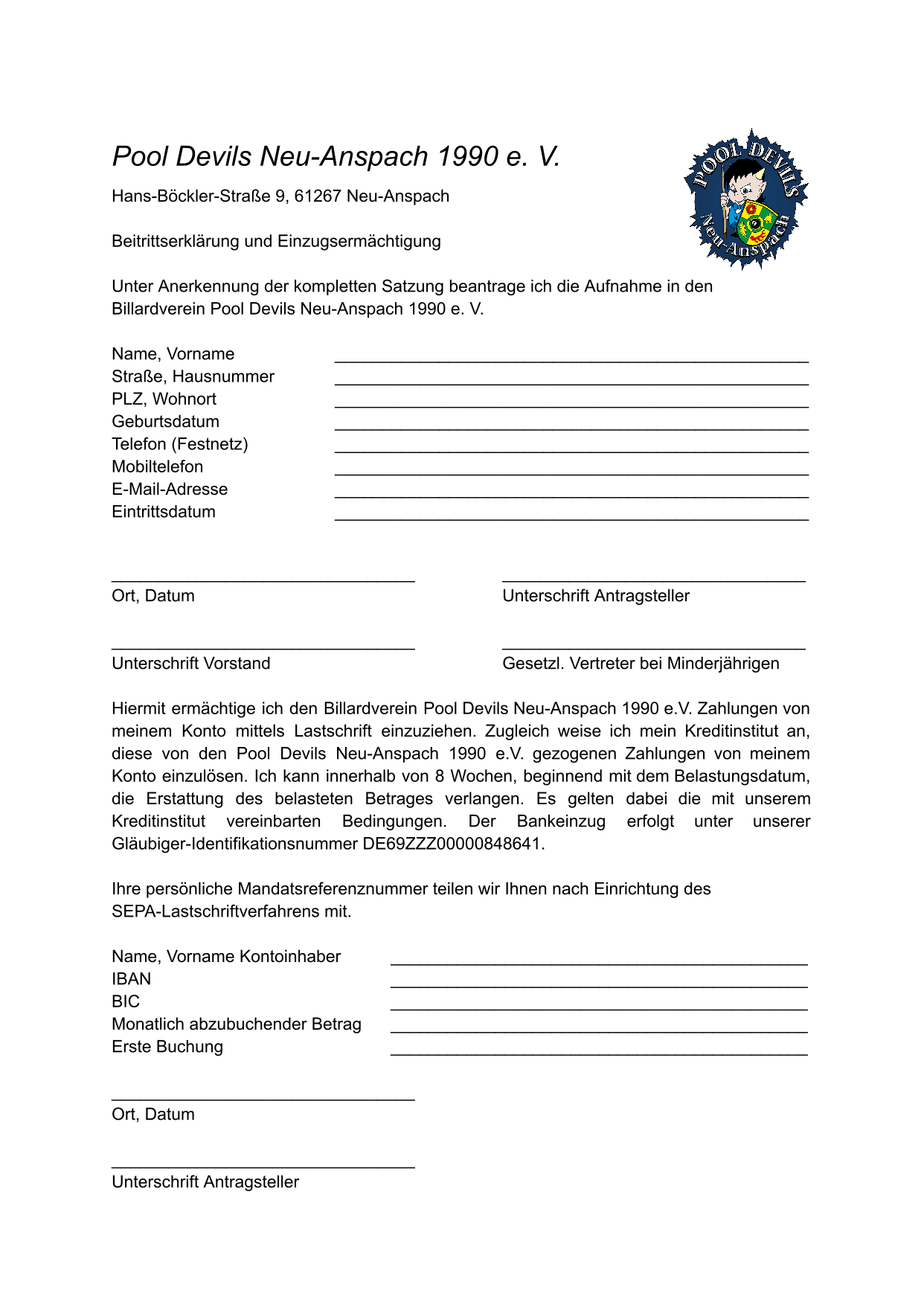Mitgliedsantrag